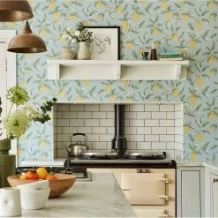 Lemon Tree -Wand Meester 1 morris melsetter lemon tree wallpaper in wedgewood