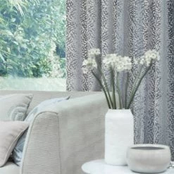 Dentella 11 Dentella -Wand Meester 2 fabric curtains embroidery velvet pastel blue detail dentella paloma harlequin style library