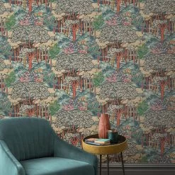 Ruskin -Wand Meester gp j baker original brantwood wallpaper ruskin red teal flat