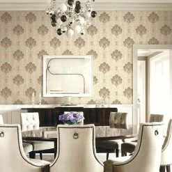 Striped Floral Damask -Wand Meester wallquest caspia striped floral damask